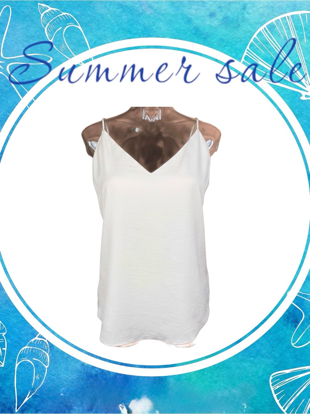 Express White V-Neck Satin Cami Tank